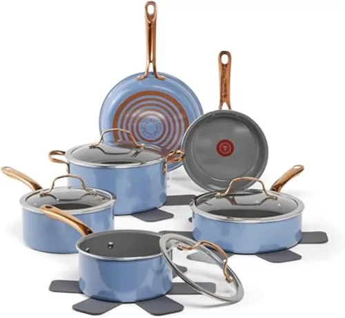 Vista 14 de T-Fal Preserve - Juego de 2 sartenes antiadherentes de cerámica, 8.5" y 11", apto para horno y parrilla hasta 350°F, tecnología InoCeram Glide, Beige