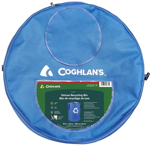 Vista 4 de Coghlan's Contenedor de Reciclaje Pop-Up Deluxe Duradero – Contenedor Plegable con Tapa con Cremallera, Clips para Bolsas y Puntos de Anclaje
