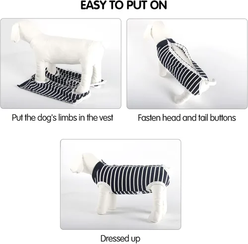 Vista 3 de Traje de recuperación para perros y cachorros, para heridas abdominales, ropa quirúrgica, chaleco posoperatorio para usar después de una cirugía