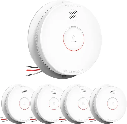 Vista 17 de SITERWELL Detector de humo fotoeléctrico alarma de humo 9V batería