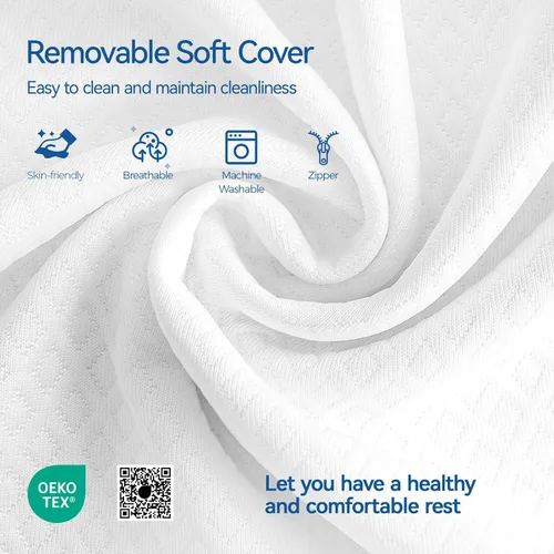 Vista 7 de Kayfia Almohada de lectura, almohada de espalda 10 en 1 para cama sentada con reposabrazos desmontable, almohada de respaldo con espuma