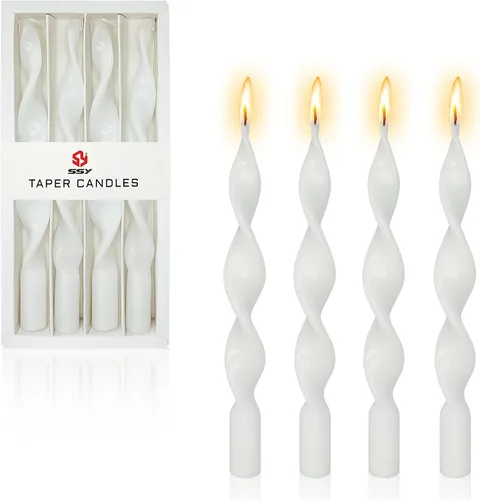 Vista 60 de SM101 - Vela cónica roja, velas en espiral de 10 pulgadas, velas largas cónicas sin goteo para cena, mesa de comedor, boda, fiesta, fiesta, Rojo