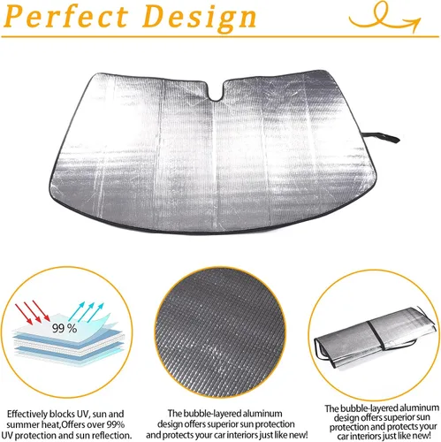 Vista 4 de Parasol para parabrisas de automóvil compatible con Chevrolet Corvette C6 2005-2013, personalizable, protección contra rayos UV (1 unidad)
