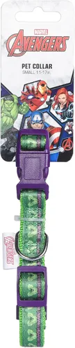 Vista 2 de Marvel Comics The Hulk Dog Collar, pequeño verde y morado Collar para perro con licencia oficial de Marvel The Incredible Hulk Collar de perro