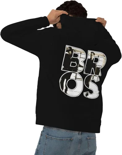 Vista 5 de Sudaderas con capucha para hombre, sudadera casual de manga larga, color negro