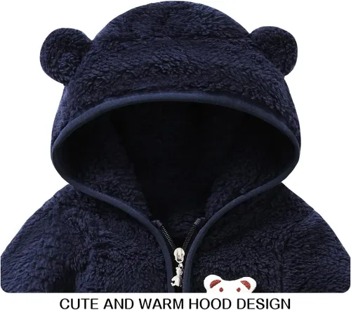 Vista 3 de Chaqueta de forro polar para bebé, ropa de vino para niña, abrigo para niños pequeños
