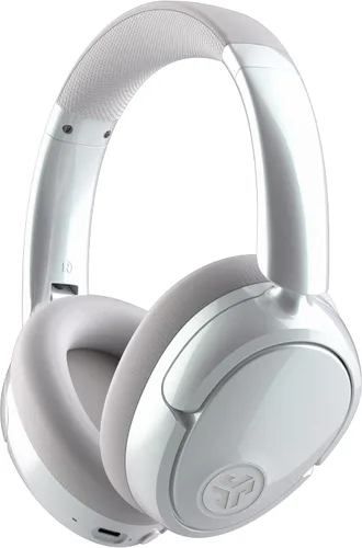 Vista 32 de JLab JBuds Lux ANC Jelle Auriculares inalámbricos sobre la oreja, fondo rubor Fondo Blush