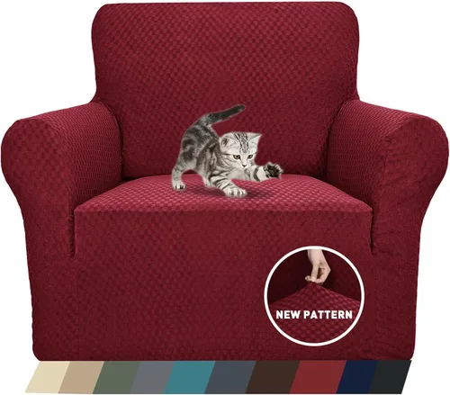 Vista 37 de ZNSAYOTX 1 Funda de silla Jacquard para sala de estar, funda de silla de alta elasticidad con brazos, antideslizante, apta para mascotas, funda