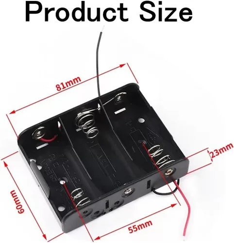 Vista 37 de 2 unidades de soporte para pilas D de 8 ranuras con respaldo doble y cables, caja para pilas de tamaño D de 8x1.5V 8D bilateral