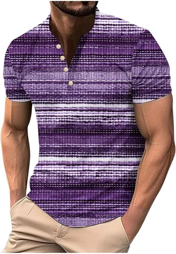 Vista 8 de Camisetas para hombre con gráfico divertido de manga corta con cremallera de un cuarto, camiseta polo de verano casual elegante para gimnasio