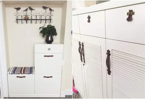 Vista 8 de Paquete de 5 tiradores de cuero para cajones, 6 pulgadas, hechos a mano, de cuero, para niños, pomos de cajón suaves para reemplazo de muebles