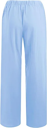 Vista 6 de Pantalones de algodón recortados de cintura elástica de color sólido para mujer