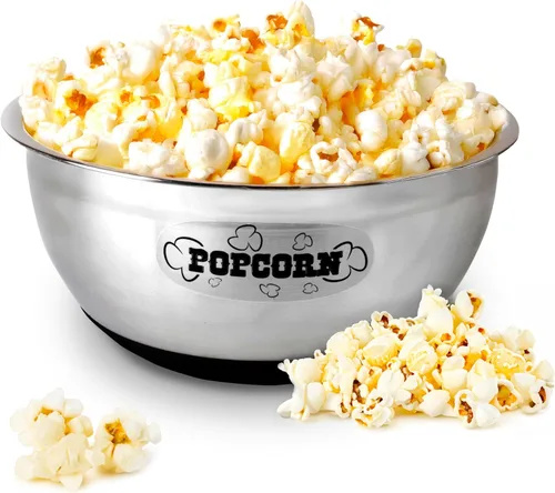 Vista 8 de Popcorn Fun Time Bowl – Tazón de plástico para palomitas de maíz de 6 cuartos con impresión colorida – Plato de aperitivos de noche de cine