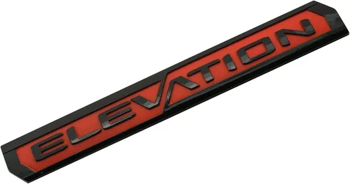 Vista 2 de 2 emblemas de elevación 2019-2021 para puerta trasera de puerta trasera 3D de repuesto para GMC Sierra 84682634 (negro/rojo) (FD-ELEVATION #2)