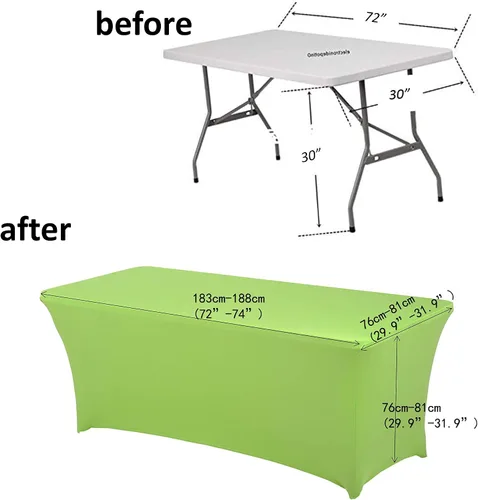 Vista 3 de HAORUI mantel elástico ajustable rectangular de 6 pies para mesas, fiestas, ferias