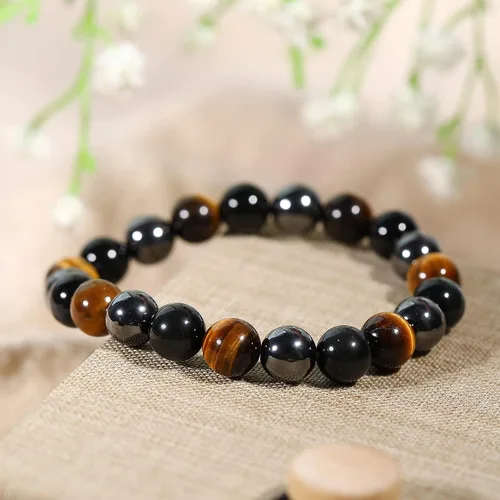 Vista 125 de Crystal Vibe Pulseras de cuentas de 0.315 in para mujeres y hombres, pulseras de cristal con piedras preciosas naturales, tamaño elástico ajustable