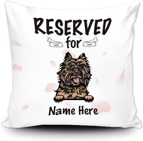 Vista 8 de Funda de almohada personalizada reservada para el perro, Cavalier King Charles Spaniel cachorro, funda de almohada de lona blanca para decoración