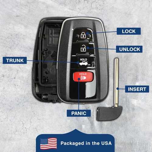 Vista 6 de 2 fundas para llavero remoto 4btn para Toyota Camry (HYQ14FBC)