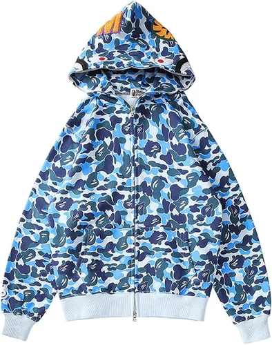 Vista 2 de Imilan Shark Jaw - Sudadera con capucha y boca de tiburón con cremallera completa para adultos