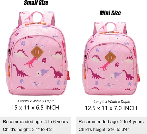 Vista 6 de Mochila para niños pequeños, mochila para preescolar o jardín de infantes, Rosado, Personalizado