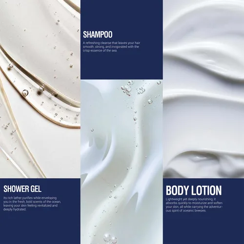 Vista 4 de Body & Earth Regalos para hombre, 3 cestas de regalo con aroma fresco del océano para hombres, regalos de cumpleaños, regalos de Navidad para hombres