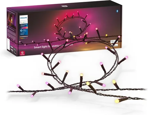 Vista 8 de Philips Hue Tira de luces Festavia de 65 pies, 250 mini LED inteligentes de cambio de color - Resistente a la intemperie, control con la aplicación