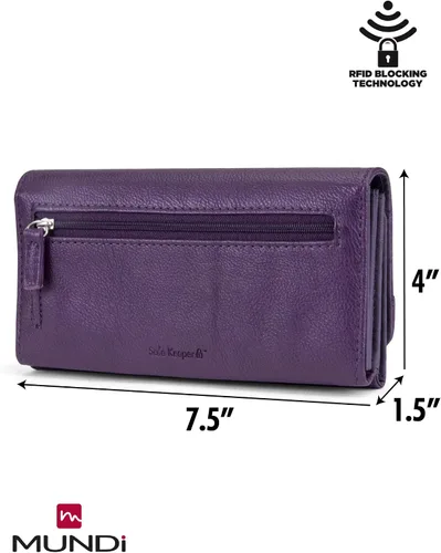 Vista 3 de Mundi - Cartera File Master con bloqueo RFID para mujer con bolsillo para cambio