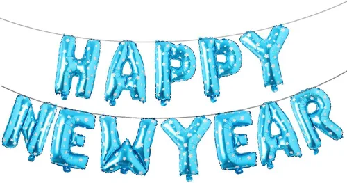 Vista 7 de Cartel de Feliz Año Nuevo de 16 pulgadas - Globo de aluminio 2021 para decoración de fiestas, suministros de celebración (negro)
