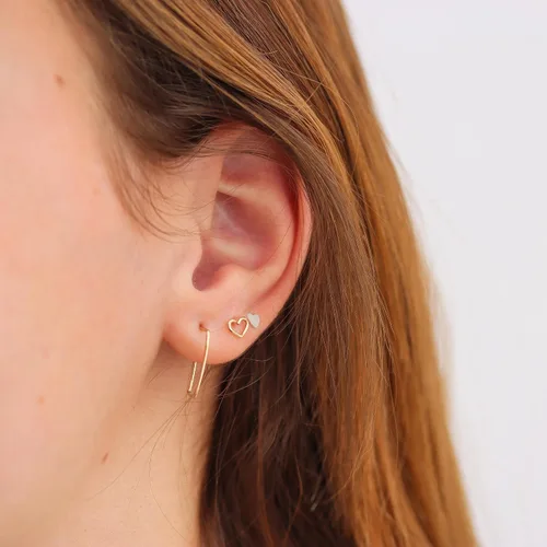 Vista 46 de Aretes de aro finos martillados, elegantes plata esterlina geométrica sólida, relleno de oro y relleno de oro rosa; para mujer por Lotus Stone
