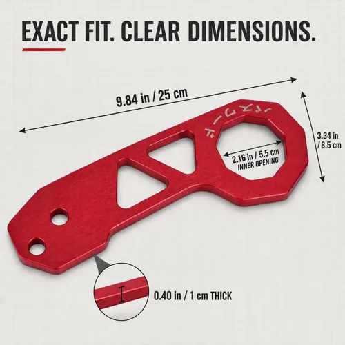 Vista 2 de Gancho de remolque trasero para coche universal, anillo de remolque de aleación de aluminio, gancho de remolque de carreras, color rojo