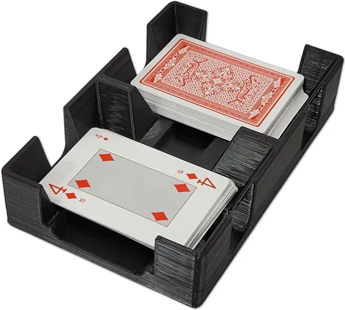 Vista 8 de Bandeja de plástico negro para cartas o carrito, no giratoria, fabricada en Estados Unidos Non-Swivel, Deluxe Plastic, Holds up to 2 decks, Does