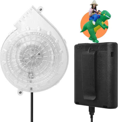 Vista 9 de Reemplazo de ventilador inflable para disfraz, mini ventilador de dinosaurio para disfraz inflable Negro
