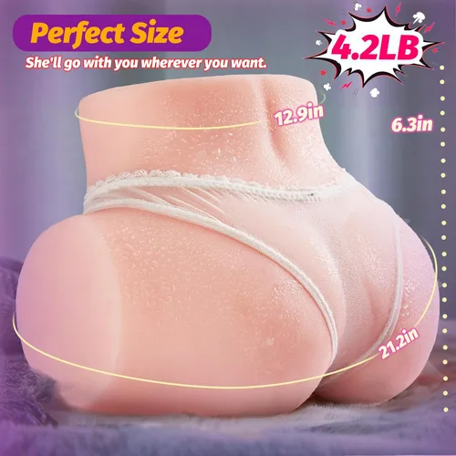 Vista 7 de Muñeca Sexual Masculina de 4.2 Libras, Juguetes Sexuales para Hombres con Labios Vaginales Ajustados, Masturbador Portátil de Bolsillo con Canal