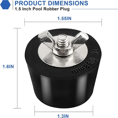 Vista 3 de Tapón de goma para piscina de 1.5 pulgadas, tapón de expansión de goma para piscina, tapones anticongelantes para piscina enterrada sobre el suelo