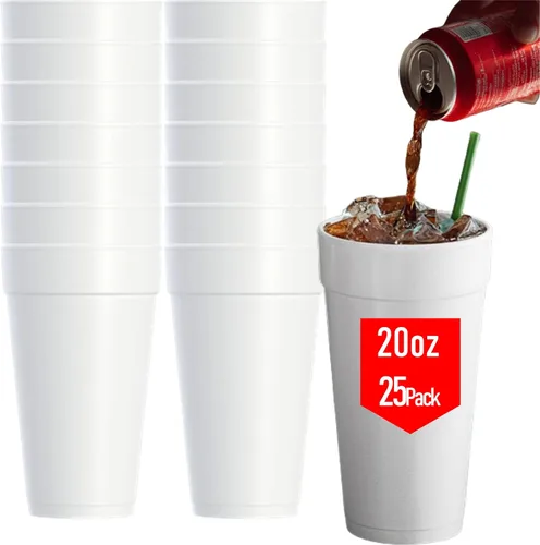 Vista 8 de Mr Miracle Vasos de espuma de poliestireno de 8 onzas, tazas de café desechables (paquete de 50), tazas de espuma blanca aisladas para bebidas