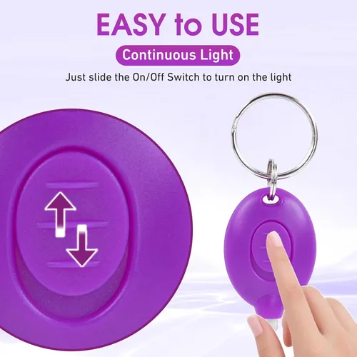 Vista 4 de Paquete de 8 mini linterna LED UV de 395 nm, mini luz negra (morado)