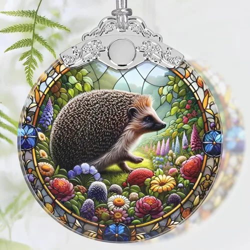 Vista 15 de Adorno de Navidad, Adornos 2025 para Árbol de Navidad, Adorno Colgante de Vidrio Emplomado, Adornos Navideños, Idea de Regalo Única - Un Par de Búhos