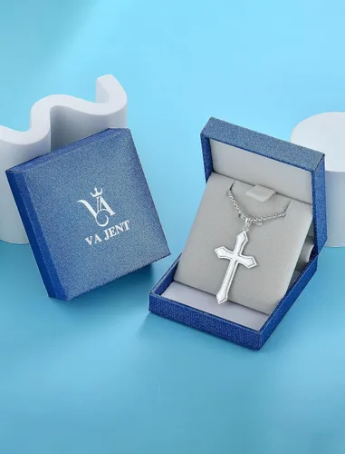 Vista 5 de Cross Pendant Necklace for Men 925 Sterling SilverCopper - Yellow Gold or Rhodium Plated Arrow Cross for Holidays Gifts