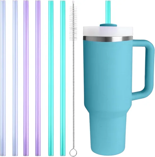 Vista 10 de Popote de repuesto compatible con Stanley Quencher de 40 onzas, vaso de 30 onzas, popotes reutilizables extra largos de 12 pulgadas para vasos de 40
