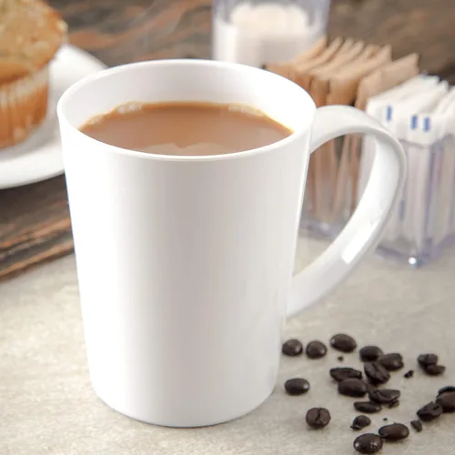 Vista 4 de Taza de café Carlisle resistente a la rotura hecha en Tritan, plástico sin BPA, 12 onzas (Paquete de 12)., Blanco, 12