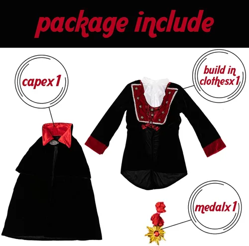 Vista 2 de Funnlot Disfraz de vampiro para niños de lujo vampiro niño Cosplay vestido