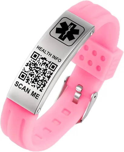 Vista 8 de Medical Bracelets for Men Women with QR Code Medical Alert ID Bracelets