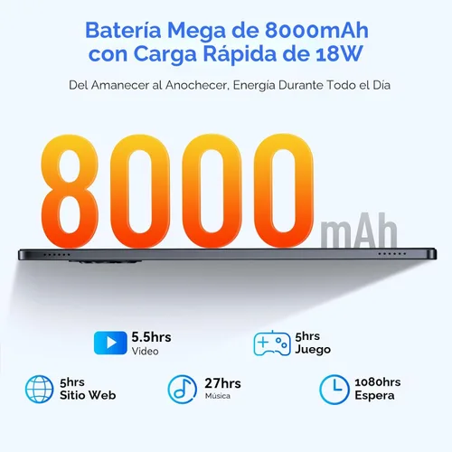 Vista 8 de Tablet Android 15 Tablet-Pantalla FHD de 11 pulgadas, 24 GB de RAM 256 GB ROM/2TB TF, tabletas T615 Octa-Core AI, carga rápida de 8000 mAh/18 W