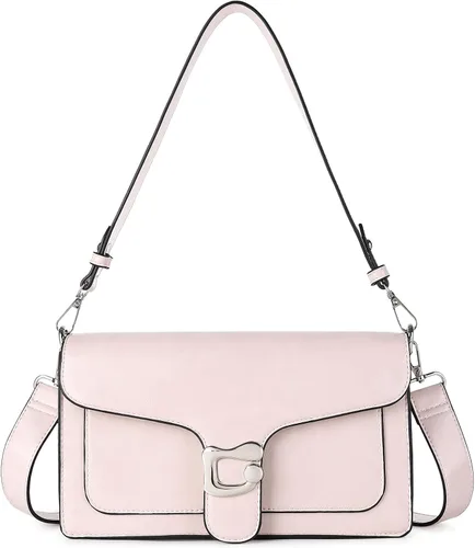 Vista 30 de Travistar Bolsos cruzados para mujer de moda - Pequeño bolso cruzado de hombro con 2 correas, bolso de mano de cuero, bolso de noche de embrague