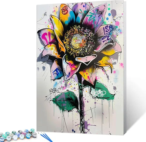 Vista 24 de Tucocoo Kits de Pintura por Números para Adultos y Niños - Labios Graffiti Sacando la Lengua - Pintura al Óleo Digital DIY sobre Lienzo Arte