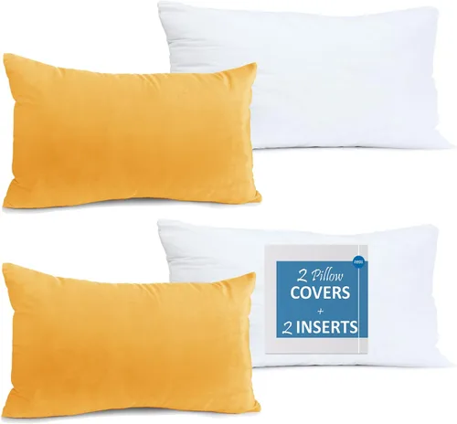Vista 72 de Nestl Juego de 2 rellenos de almohada con terciopelo suave y sólido, juego de fundas de almohada cuadradas decorativas para sofá, automóvil Azul