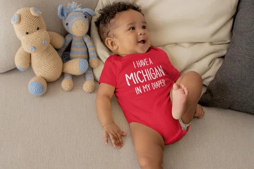 Vista 2 de In My Diaper I Have An Michigan anti Michigan deportes nuevo humor regalo bebé - Baby One Piece