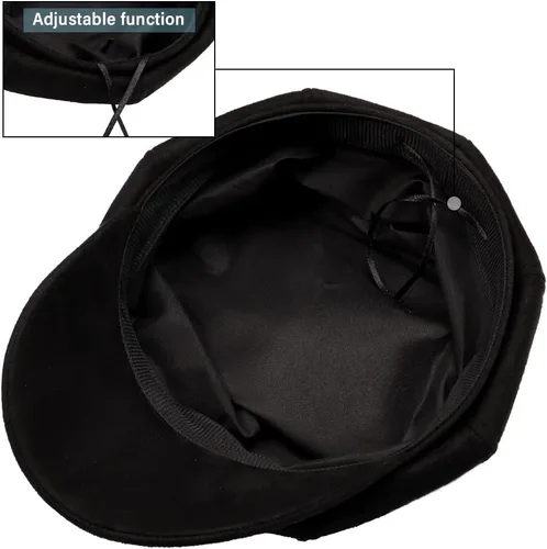 Vista 3 de Newsboy Cabbie Baker - Gorra para mujer, visera de Pageboy, sombrero de papel de marinero ajustable