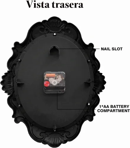 Vista 7 de AYRELY Reloj de pared rústico ovalado de 14 pulgadas, funciona con pilas, reloj silencioso de estilo rústico que no hace tictac, decorativo