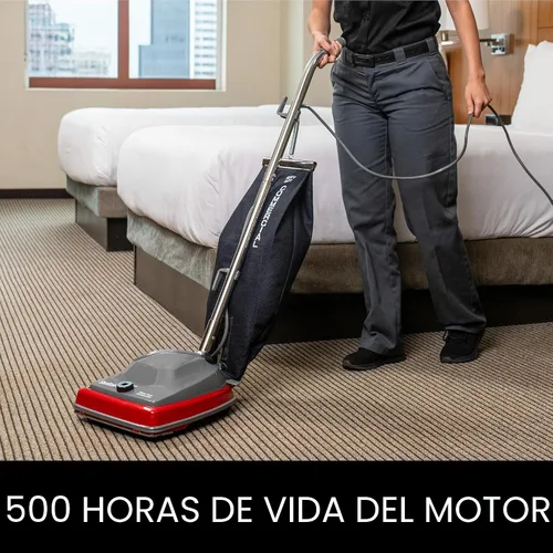 Vista 2 de Sanitaire SC679K Tradition, aspiradora vertical comercial con bolsa, color rojo